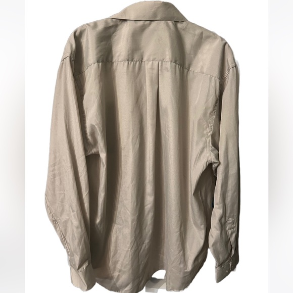 Enrico Rossini Button Down Collared Beige Dress Shirt - Picture 2 of 3